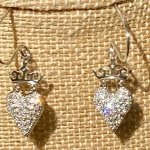 Origami Owl Disney Princess Pave Heart Drop Earrings